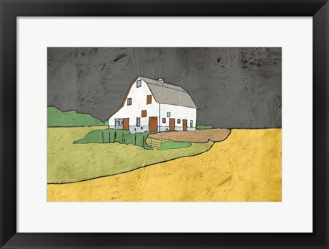 Framed White Barn Print