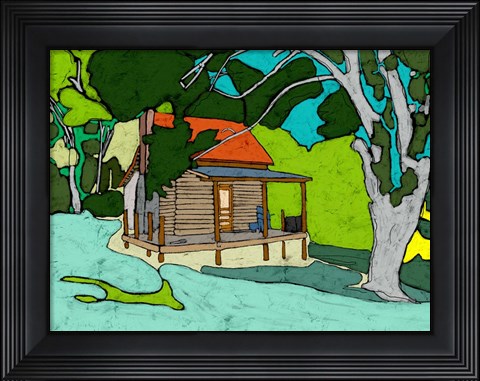 Framed Cabin in the Woods Print