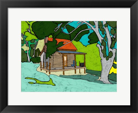 Framed Cabin in the Woods Print