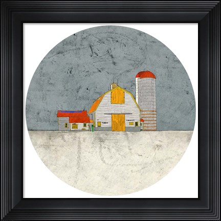 Framed Barn and Silo Print