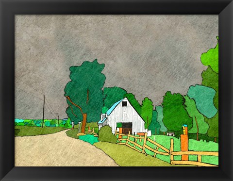 Framed Rainy Season on the Farm Print