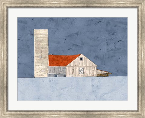 Framed Barn and Silo Print