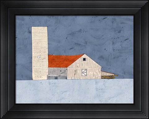 Framed Barn and Silo Print