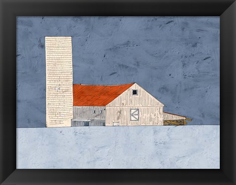 Framed Barn and Silo Print