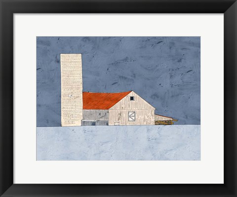 Framed Barn and Silo Print