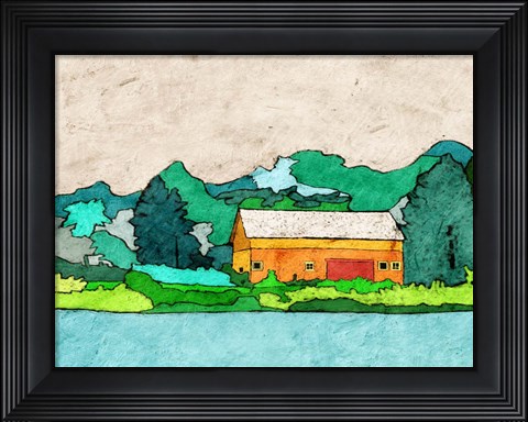 Framed Lake Side Print