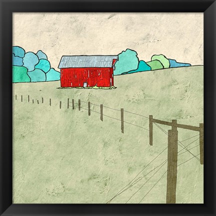 Framed Little Red Barn Print