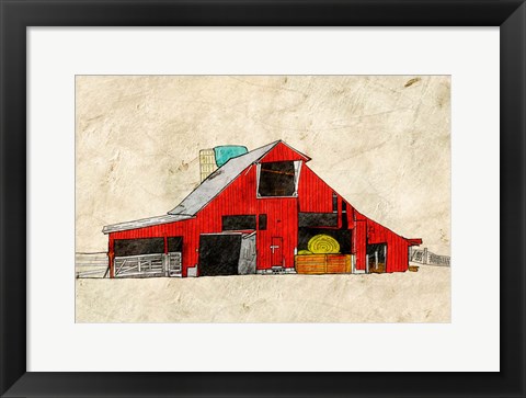 Framed Red Barn Print