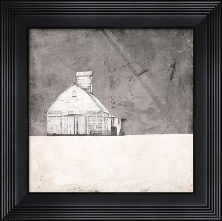 Framed Farmhouse under Grey Skies Print