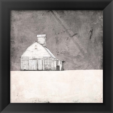 Framed Farmhouse under Grey Skies Print