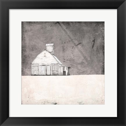 Framed Farmhouse under Grey Skies Print