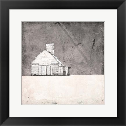 Framed Farmhouse under Grey Skies Print