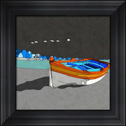 Framed Boat Ride along the Coast II Print