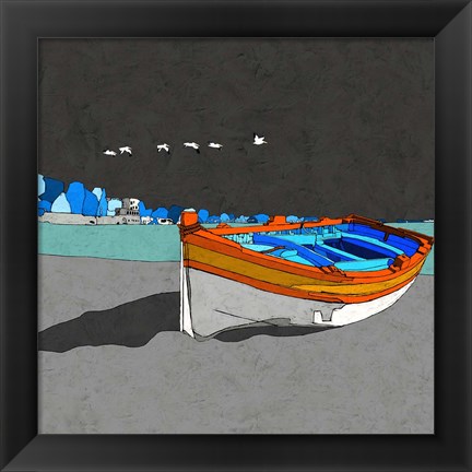 Framed Boat Ride along the Coast II Print