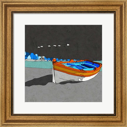 Framed Boat Ride along the Coast II Print