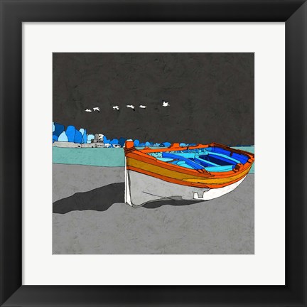 Framed Boat Ride along the Coast II Print