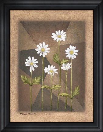 Framed White Daisies Print