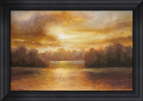 Framed Golden Lake Glow II Print