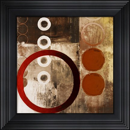 Framed Red Liberate Square I Print