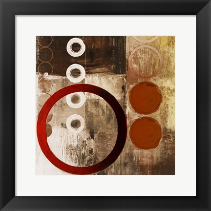 Framed Red Liberate Square I Print