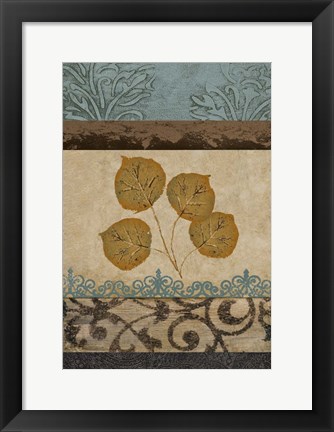 Framed Decorative Leaves II Print