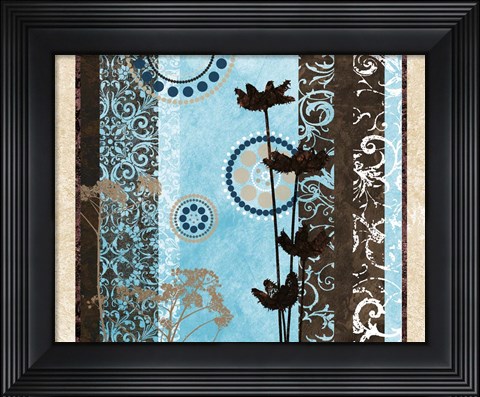 Framed Blue Santorini Garden II Print