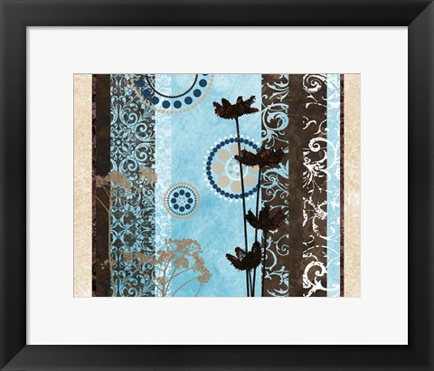 Framed Blue Santorini Garden II Print