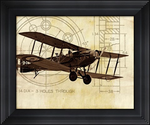 Framed Flight Plans I Print