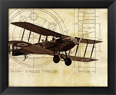 Framed Flight Plans I Print