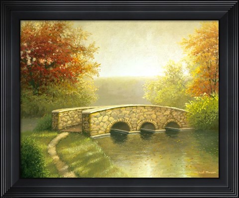 Framed Autumn Bridge I Print