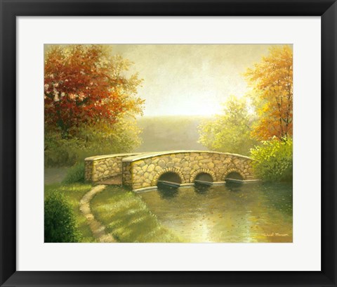 Framed Autumn Bridge I Print