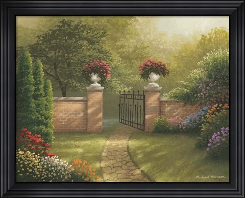 Framed Autumn Bridge II Print