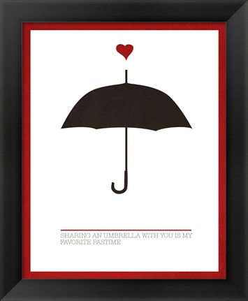 Framed Sharing an Umbrella Print