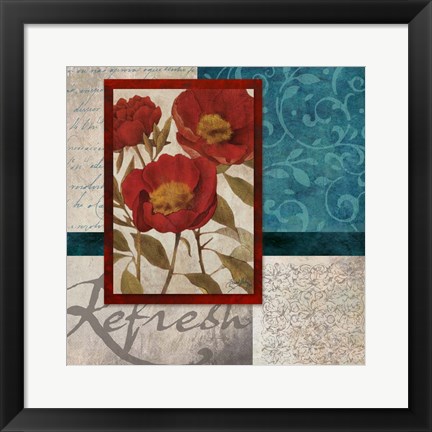 Framed Red Botanicals I Print