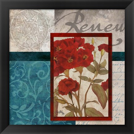 Framed Red Botanicals II Print