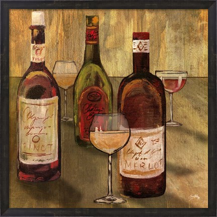 Framed Bottle of Wine I Print
