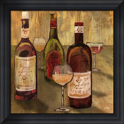 Framed Bottle of Wine I Print