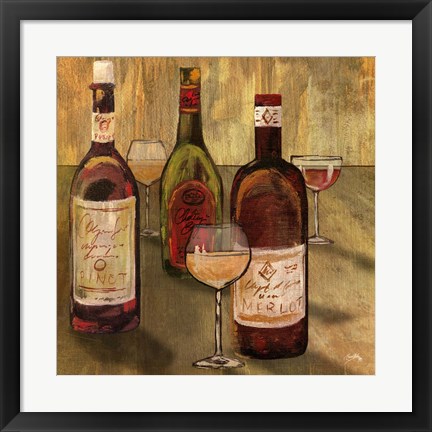 Framed Bottle of Wine I Print