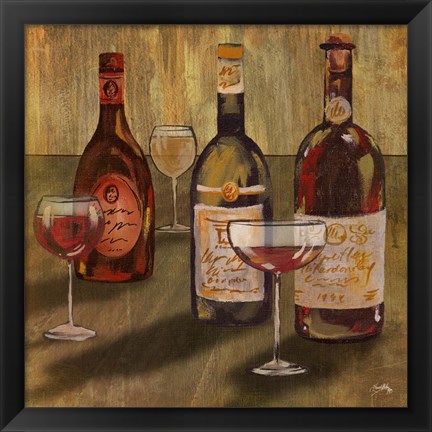 Framed Bottle of Wine II Print