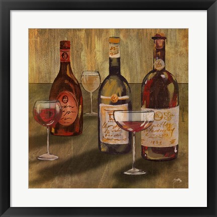 Framed Bottle of Wine II Print