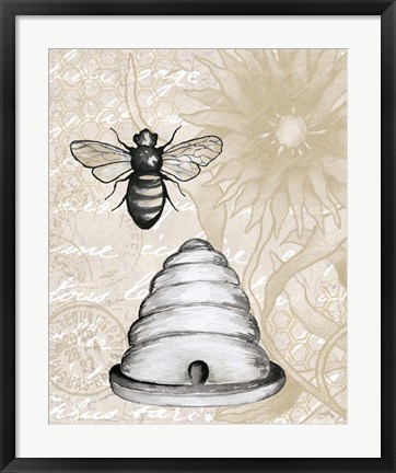 Framed Bee Hives I Print