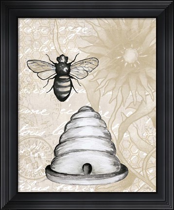 Framed Bee Hives I Print