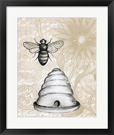 Framed Bee Hives I Print
