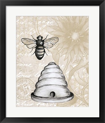 Framed Bee Hives I Print