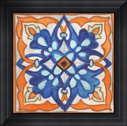 Framed Colorful Tile II Print