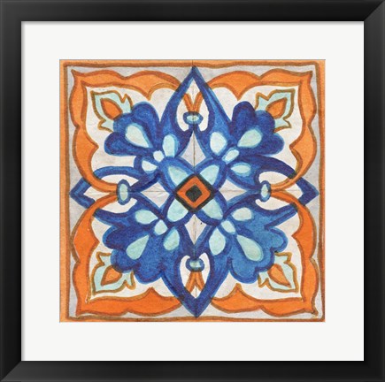 Framed Colorful Tile II Print