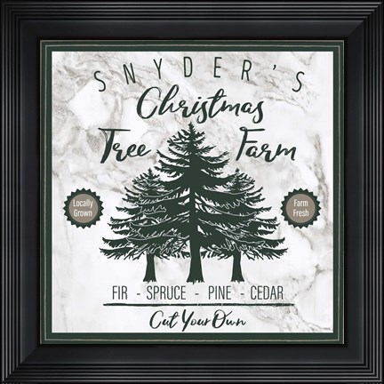 Framed Taupe Christmas Sign I Print