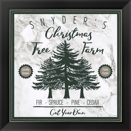 Framed Taupe Christmas Sign I Print