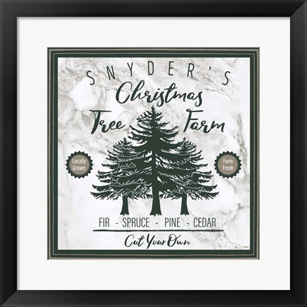 Framed Taupe Christmas Sign I Print