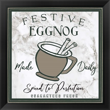 Framed Taupe Christmas Sign II Print